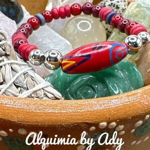 Red Jasper beaded bracelet chunky